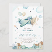  blauw Waterverf Baby shower jongen Kaart (Voorkant)