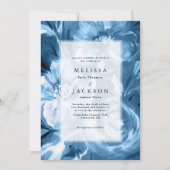 Blauw Waterverf bloem Boorontwerp Kaart (Voorkant)