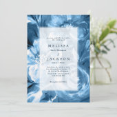 Blauw Waterverf bloem Boorontwerp Kaart (Staand voorkant)