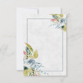 Blauw waterverf bloemen bruiloft uitnodiging (Voorkant)