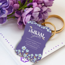  Blauw Waterverf Bloemen Vrijgezellenfeest