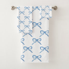 Blauw Waterverf Boog Patroon Bad Handdoek