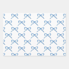 Blauw Waterverf Boog Patroon Inpakpapier Vel