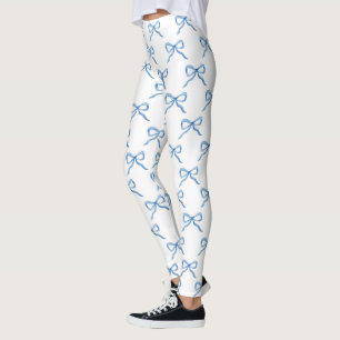 Blauw Waterverf Boog Patroon Leggings