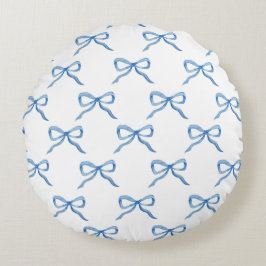 Blauw Waterverf Boog Patroon Rond Kussen