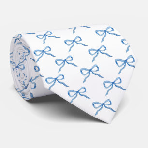 Blauw Waterverf Boog Patroon Stropdas
