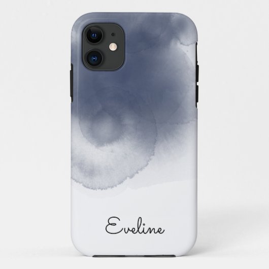 Blauw Waterverf Case-Mate iPhone Case (Achterkant)