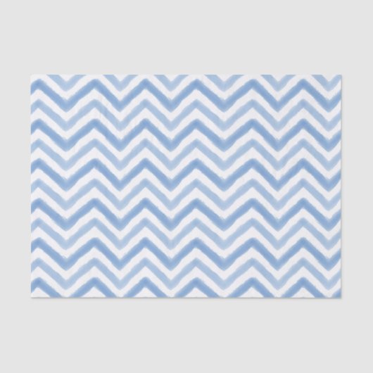 Blauw Waterverf Chevron-weefselpapier Tissuepapier (Voorkant)