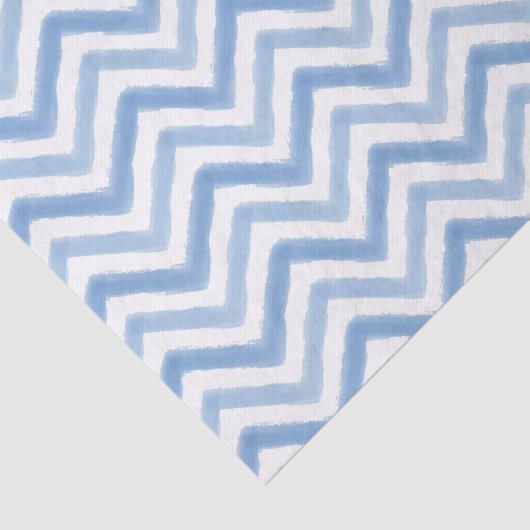 Blauw Waterverf Chevron-weefselpapier Tissuepapier (Detail)