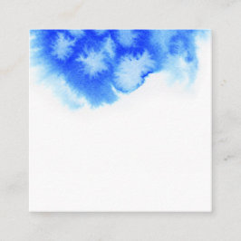 Blauw waterverf creatief ontwerp vierkante visitekaartje
