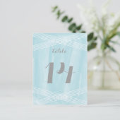 Blauw Waterverf Deco-tabelnummer Briefkaart (Staand voorkant)
