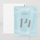 Blauw Waterverf Deco-tabelnummer Briefkaart (Voorkant / Achterkant)