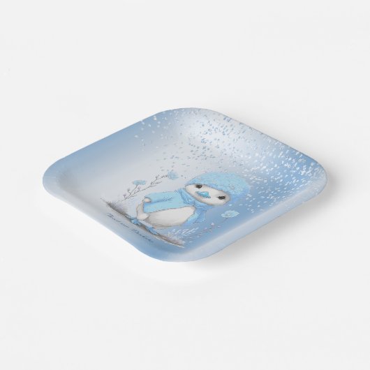 Blauw Waterverf eendendocument Bord (Gebogen)