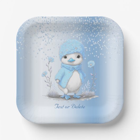 Blauw Waterverf eendendocument Bord (Voorkant)