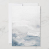 Blauw Waterverf Elegante Save the Dates Kaart (Achterkant)