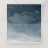 Blauw Waterverf Elegante Trouwplaatskaart Plaatskaartje (Binnenkant ongevouwen)