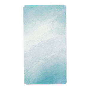 Blauw waterverf etiket