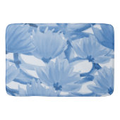 Blauw Waterverf Floral design Badmat (Voorkant)
