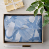 Blauw Waterverf Floral design Tissuepapier (Geschenk)