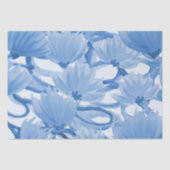 Blauw Waterverf Floral design Tissuepapier (Voorkant)