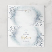 blauw waterverf gebladerte Doop Gevouwen Plaats Ka Plaatskaartje (Buitenkant ongevouwen)