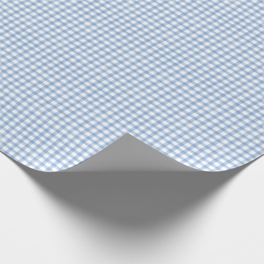 Blauw Waterverf Gingham-pakpapier Cadeaupapier (Hoek)