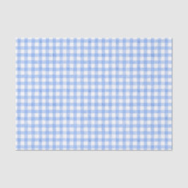 Blauw Waterverf Gingham-weefsel Tissuepapier