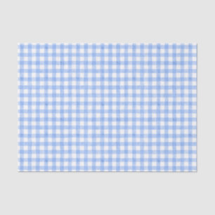 Blauw Waterverf Gingham-weefsel Tissuepapier
