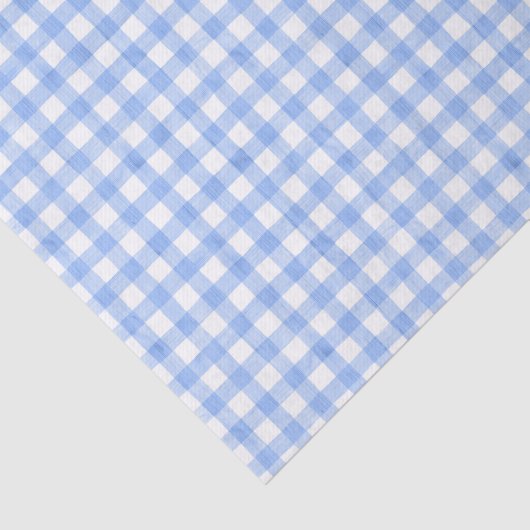 Blauw Waterverf Gingham-weefsel Tissuepapier (Detail)