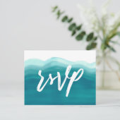 Blauw Waterverf Golf | RSVP Uitnodiging Briefkaart (Staand voorkant)