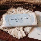 Blauw Waterverf Goud Lijst Snoep Bar Wrapper Flyer