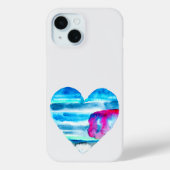 Blauw waterverf hart Case-Mate iPhone case (Achterkant)