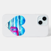 Blauw waterverf hart Case-Mate iPhone case (Achterkant (horizontaal))