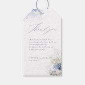Blauw waterverf koraal en zeeschelpen stranden bed cadeaulabel (Voorkant)