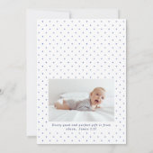 Blauw Waterverf kruis in kalligrafie Baptisme uitn Kaart (Achterkant)