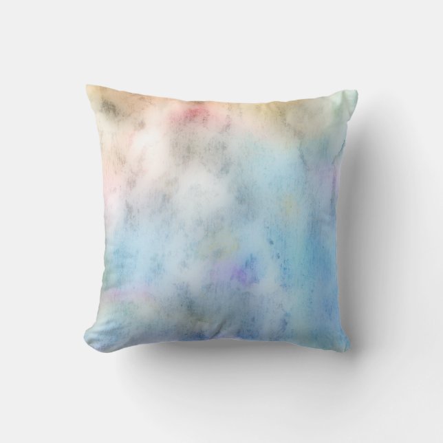  blauw waterverf kussen ontwerp thuisdecor (Voorkant)