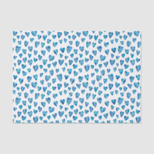 Blauw Waterverf Liefde Heart patroon Tissuepapier