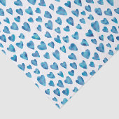 Blauw Waterverf Liefde Heart patroon Tissuepapier (Detail)