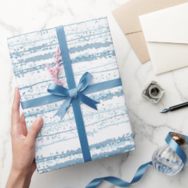 Blauw Waterverf lijnpatroonpapier Cadeaupapier