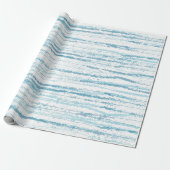 Blauw Waterverf lijnpatroonpapier Cadeaupapier (Uitgerold)