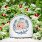 blauw waterverf lijst Doop dank u Sneeuwbol (Kerstmis)