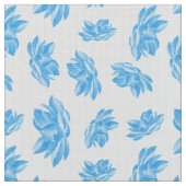 Blauw Waterverf Lotus Flower Pattern Stof (Close Up)