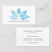 Blauw Waterverf Lotus Flower Visitekaartje (Voorkant / Achterkant)