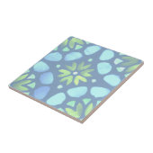 Blauw waterverf marokkaans patroon tegeltje (Zijkant)