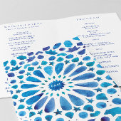 Blauw waterverf mediterraan tegelpatroon gevouwen programma