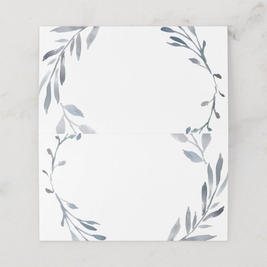 blauw waterverf met dun blauw plaatskaartje (Buitenkant ongevouwen)