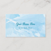 Blauw Waterverf Modern Trendy Textured Visitekaartje (Voorkant)