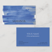 Blauw waterverf ontwerp visitekaartje (Voorkant / Achterkant)