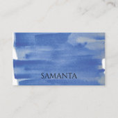 Blauw waterverf ontwerp visitekaartje (Voorkant)