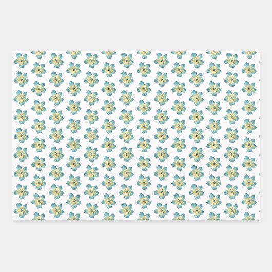 Blauw waterverf papier met vulling Reeks 3 vellen (Voorkant 3)